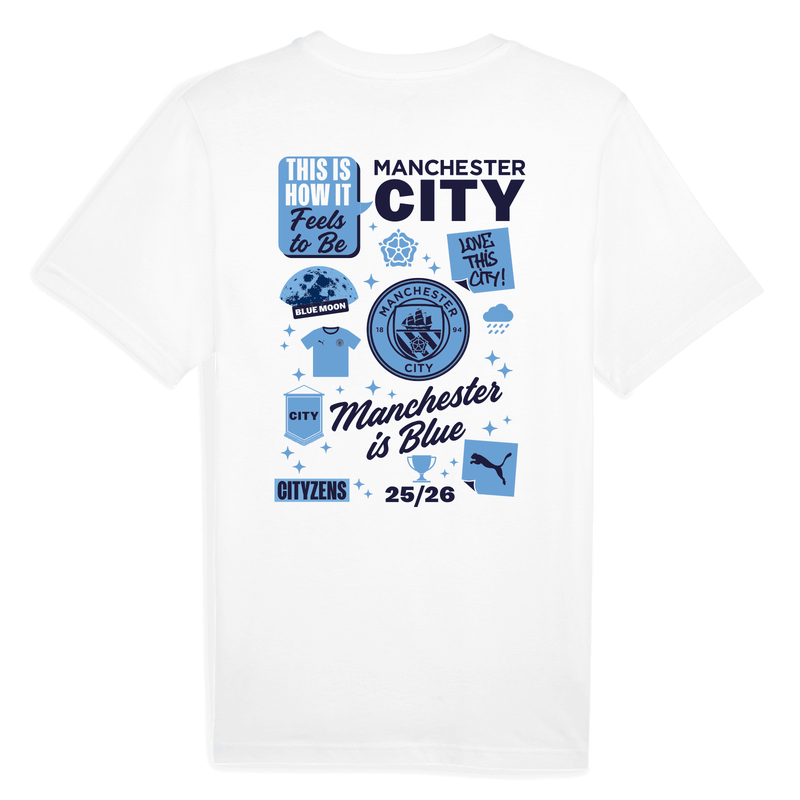 MCFC LW 25/26 K DOUBLE WINNERS TEE - PUMA White